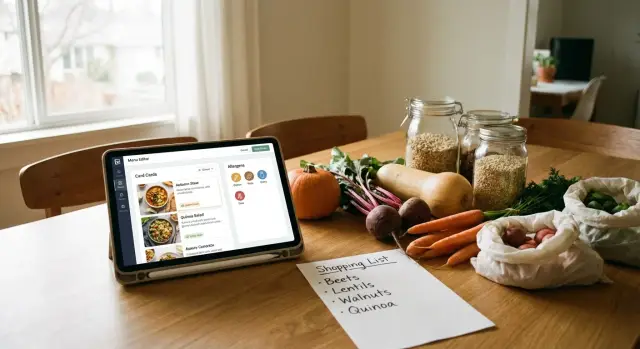 Веб-приложение для столовой: меню, аллергены и закупки