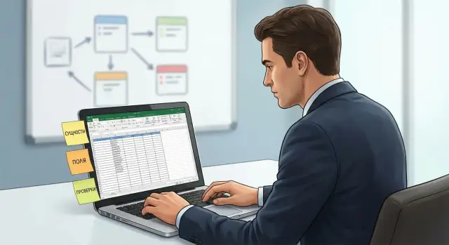 Превратить Excel в приложение: сущности, поля и проверки