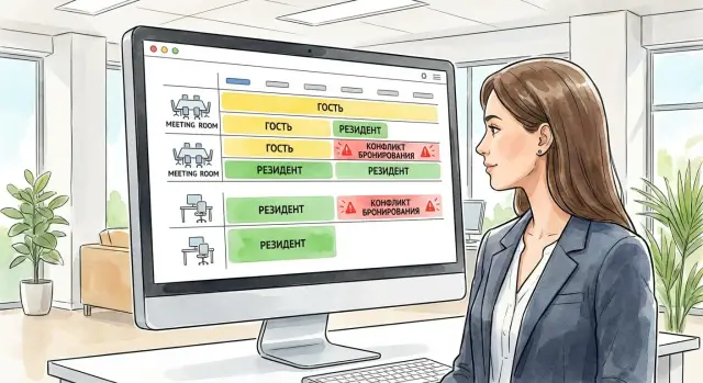 Веб-приложение для коворкинга с бронированием: без конфликтов