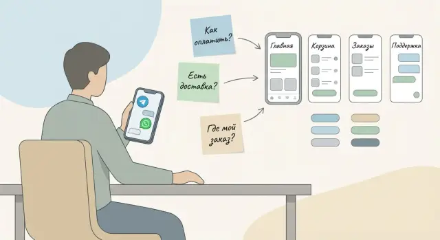 Сценарии приложения из чат-переписки: как превратить вопросы в фичи