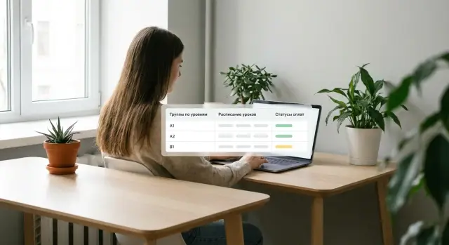 Веб-приложение для языкового центра: группы, уроки и оплаты