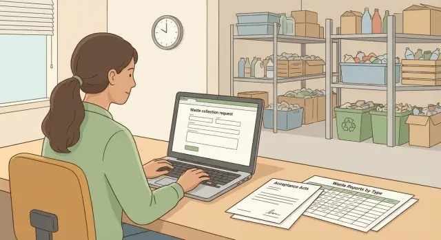 Веб-приложение для центра переработки отходов: схема работ