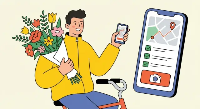 Мобильное приложение для курьеров цветов: маршрут и фото