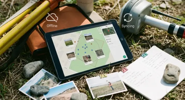 Мобильное приложение для геодезистов: офлайн точки и фото