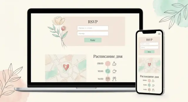 Сайты для свадеб и вечеринок: RSVP, карты и расписание