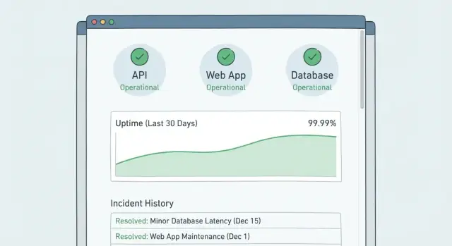 Как создать сайт статус-страницы SaaS и историю инцидентов