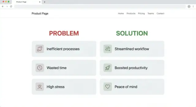 Как построить сайт инструмента с фреймом «проблема—решение»