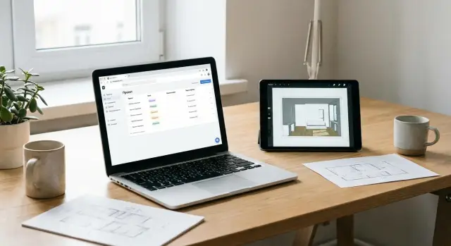 Веб-приложение для дизайн-студии интерьеров: этапы и версии