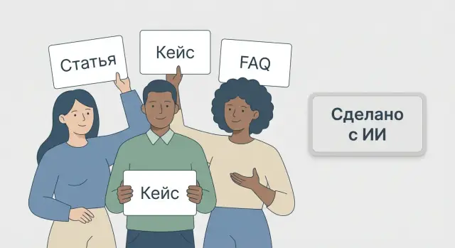 Контент для продукта, сделанного с ИИ: статьи, кейсы и FAQ