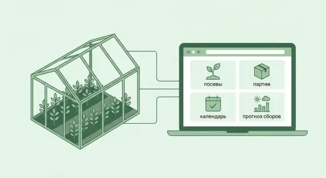 Веб-приложение для теплицы: партии, сроки и прогноз сборов