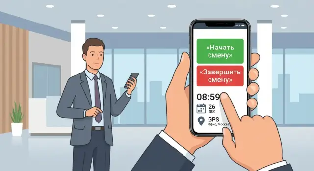 Как создать приложение для отметки начала и конца смены