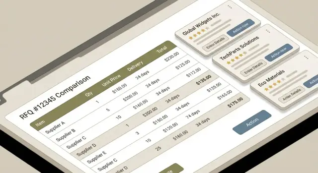 Как создать веб‑приложение для управления RFQ и сравнения цен