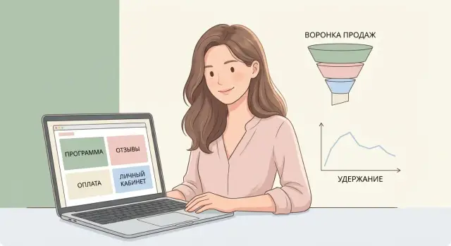 Сайт для автора курса: рост конверсии и удержания шаг за шагом