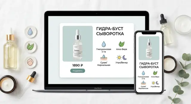 Шаблон карточки товара косметики: меньше сомнений и возвратов