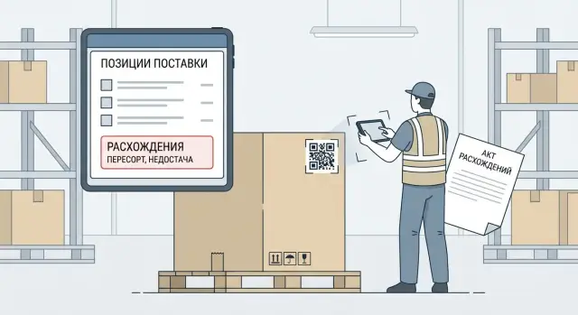 Веб-приложение для приемки товара по QR: расхождения и акты